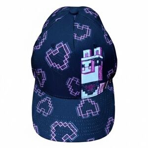 NWOT Minecraft Black&Pink Llama Pixel Art Snap Back Hat Girls Youth Size OS